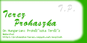 terez prohaszka business card